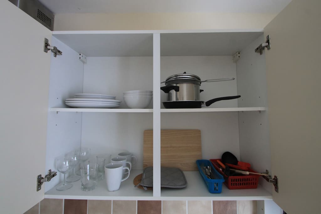 Your own cupboards and your own fridge