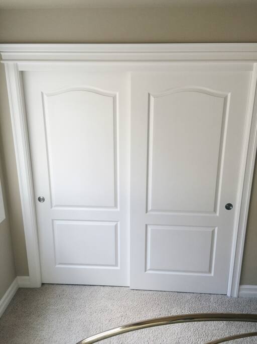 Shelves for storage in the closet.