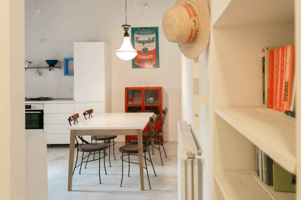 a view to the kitchen