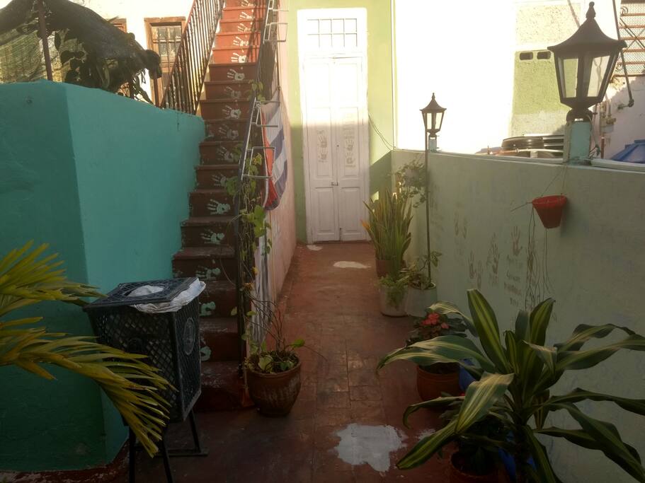 Stairs to the second terrace