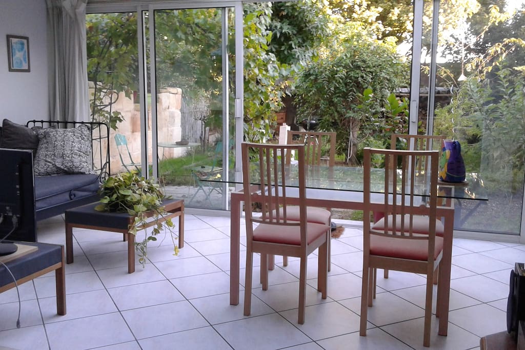 The veranda opening on to the garden