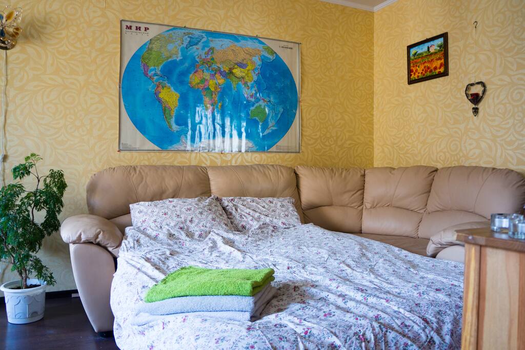 The sofa can turn into a huge double bed