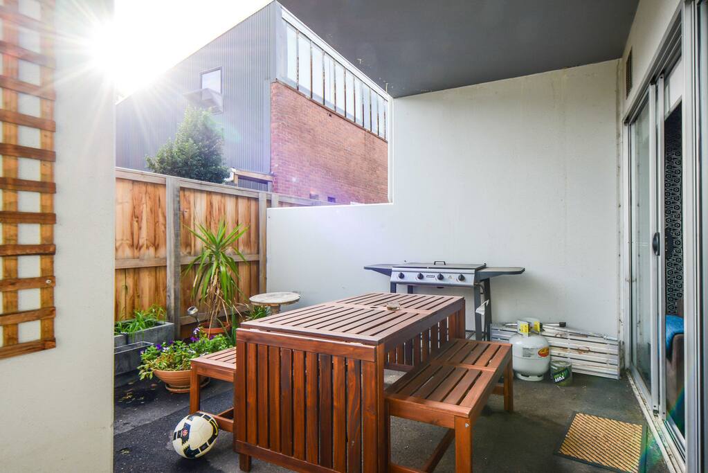 The outside area, perfect for morning breakfast