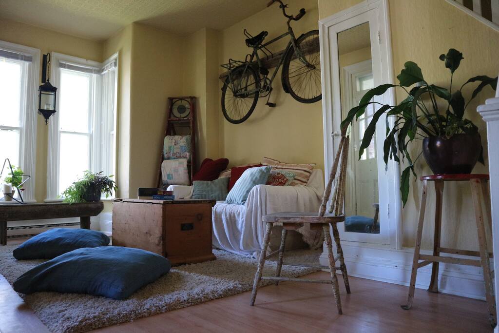 Warm and cozy living room greets you on arrival through the front door.