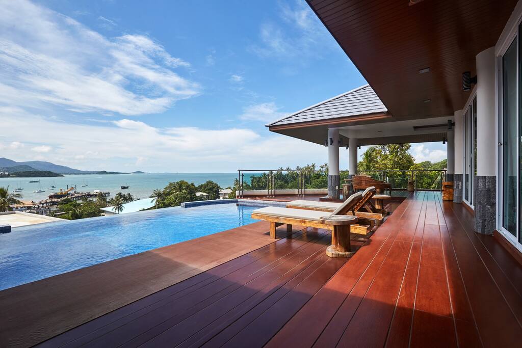 private swimming pool with stunning sea view