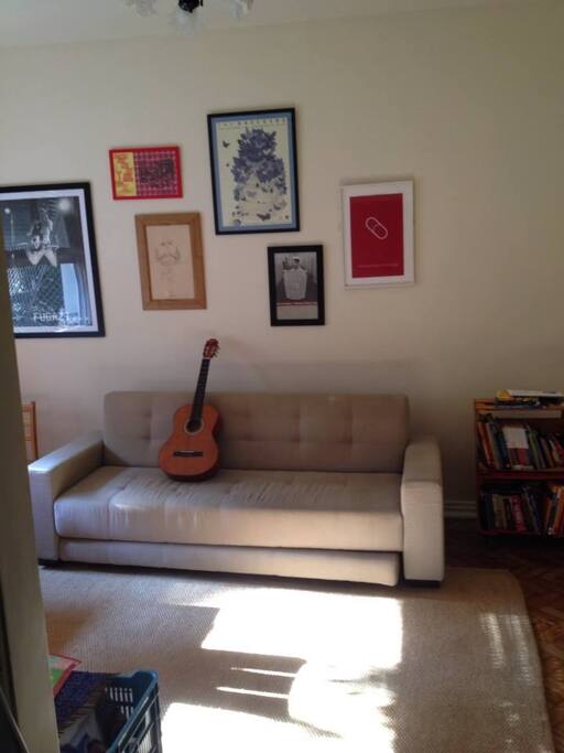 Sofa-Cams with a place to sleep 3 people comfortably.