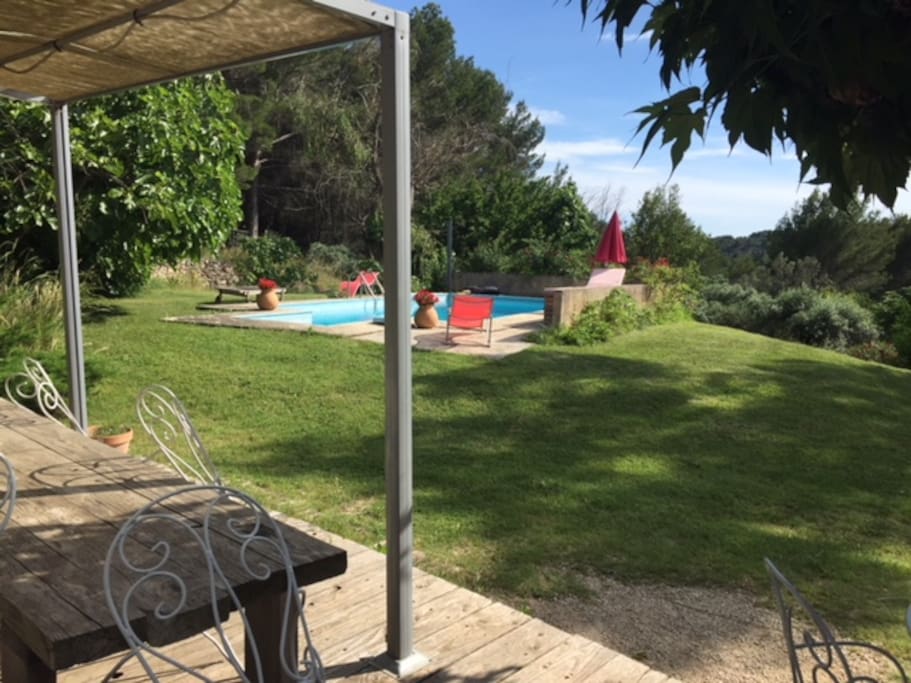 vue de la piscine de la terrasse