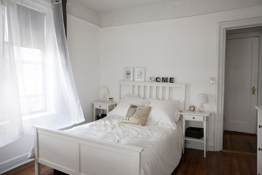 Bedroom (for Airbnb Guest): Full-size bed, an extra single size air mattress can be added