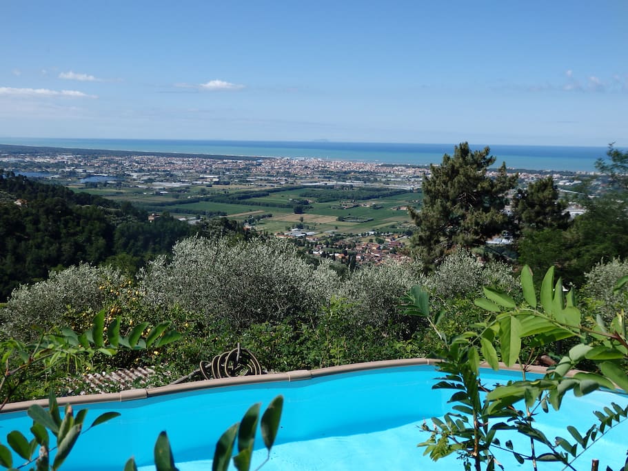WEST : - Breathtaking view from sea to Alps - View of Elba, Capraia, Gorgona isles up to Corsica isle