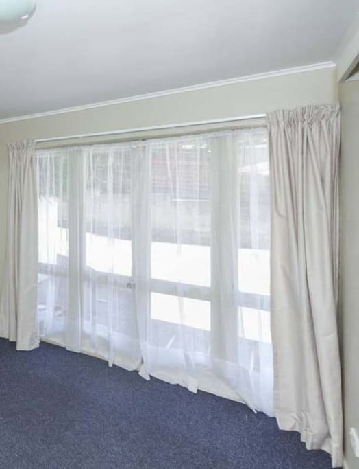 Large sunny french doors.