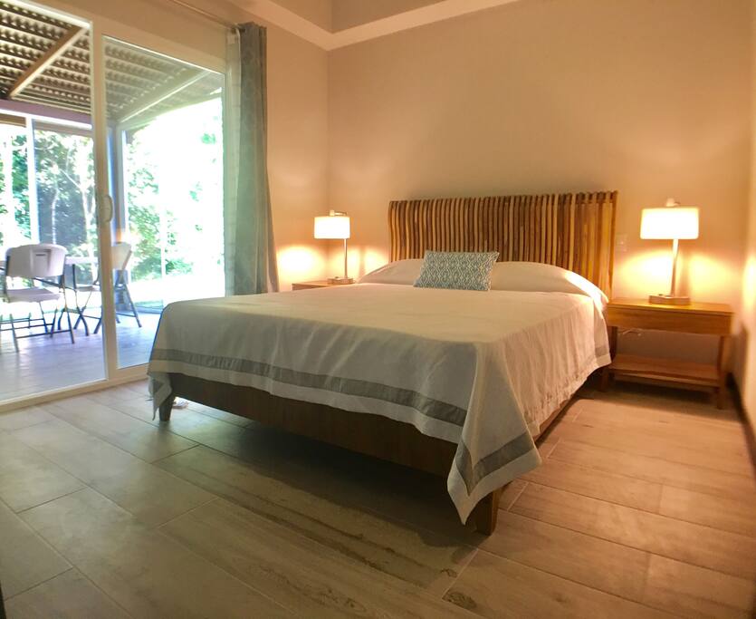 Comfortable bed, USB lamps, blackout courtains