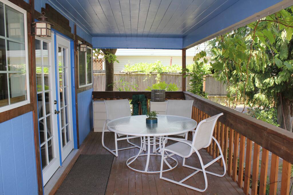 Relax on the covered porch.