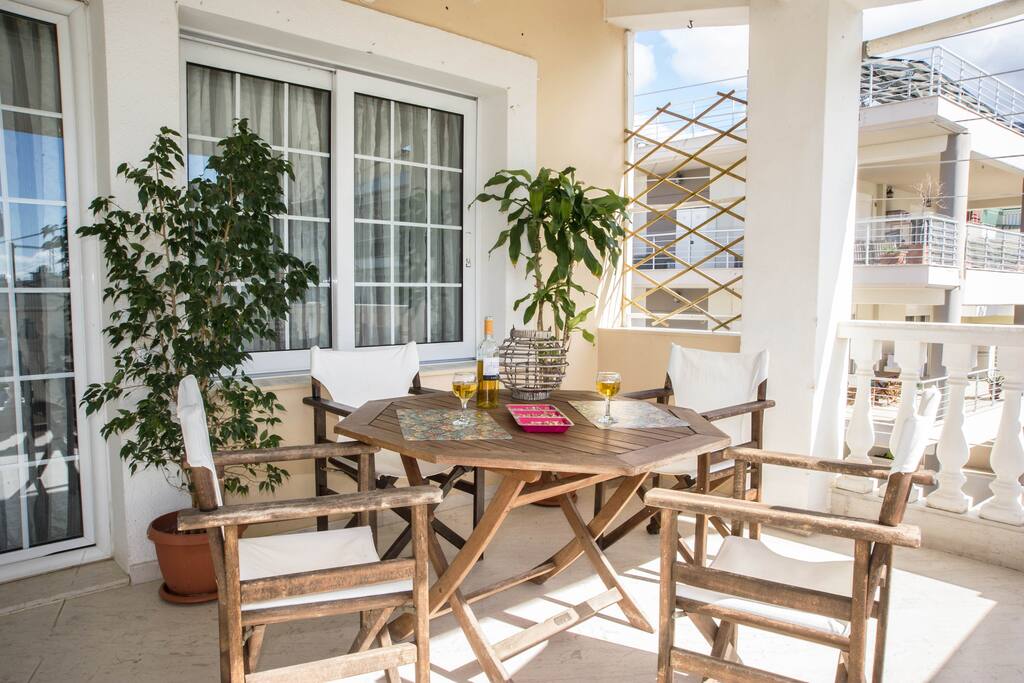 The balcony of the house