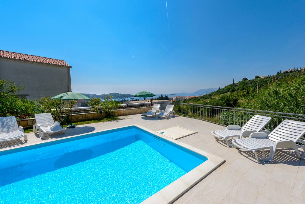 Spacious pool area