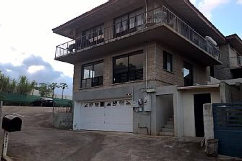 Front of the house with plenty of parking on the left side