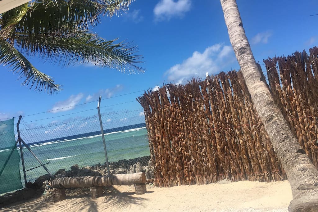 A Space under the coconut tree facing the continued sea breeze from the Oceanside