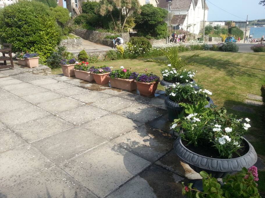 Looking south from the terrace - just a short distance from the sea