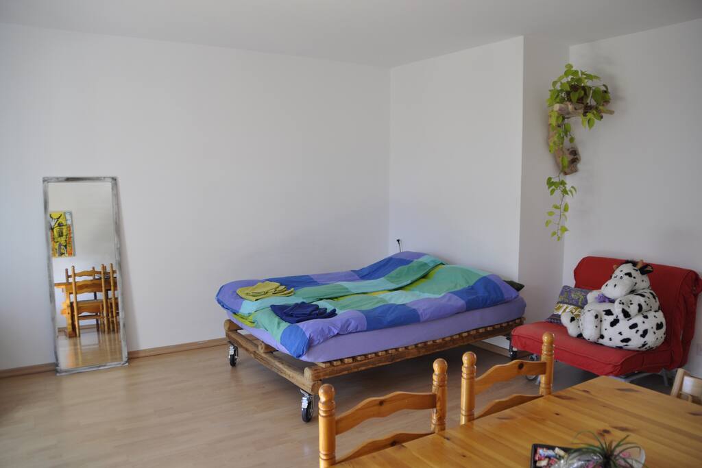 living zone with double bed