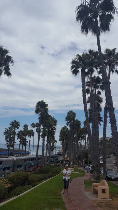 Grabbing coffee on the beach