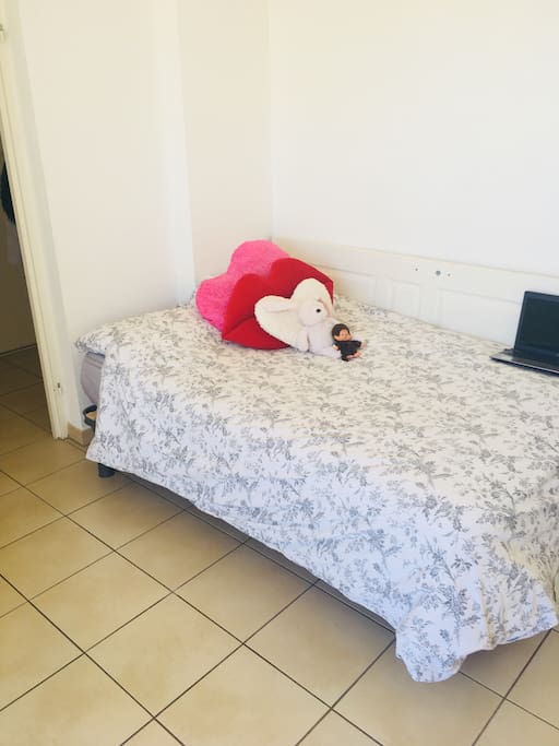 Lit deux places avec matelas tout neuf et très confortable