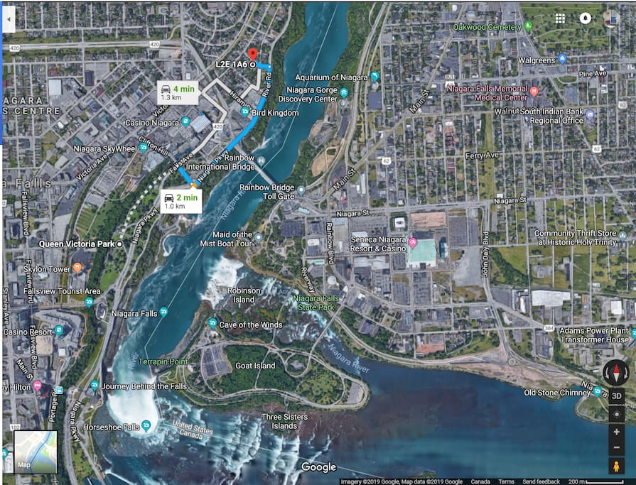 We are located steps to Beautiful Niagara Falls and visitor attractions