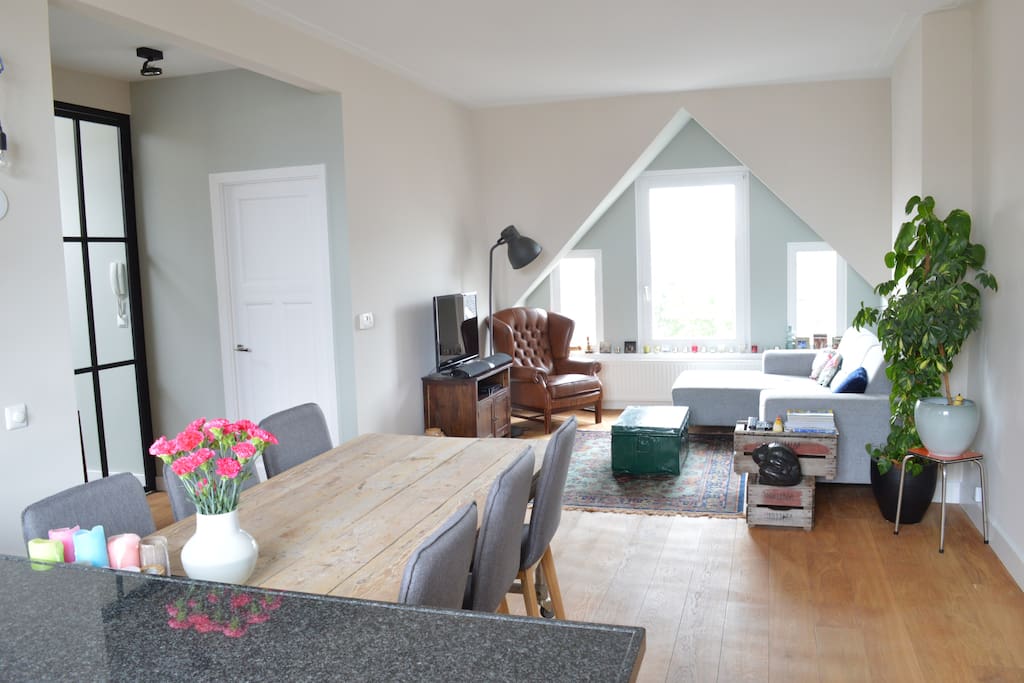 The living and dining area