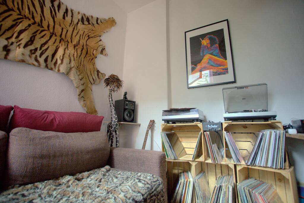 Couch and stereo