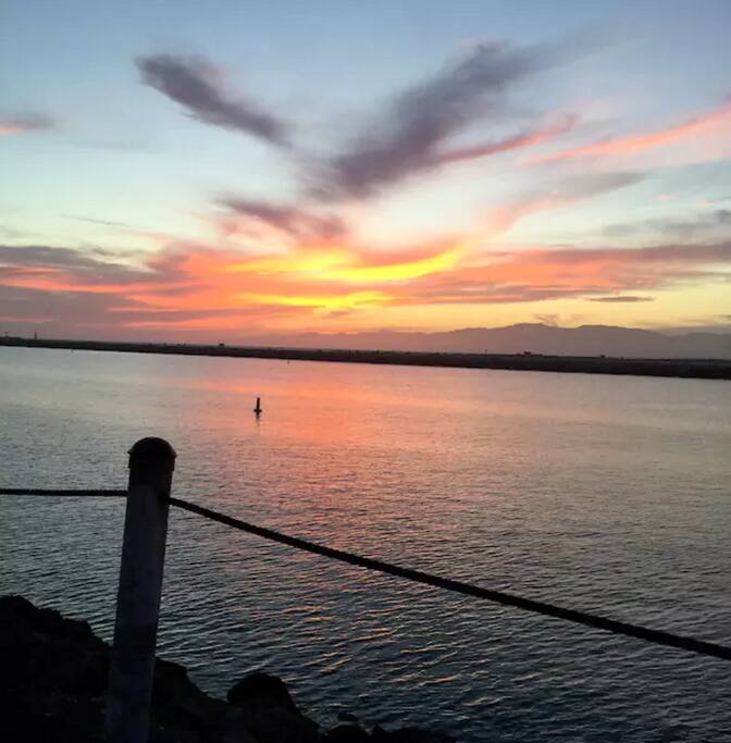 The marina at sunset. (1 block away).