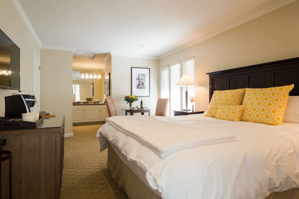 Relax in your romantic resort room at the Silverado Resort & Spa.