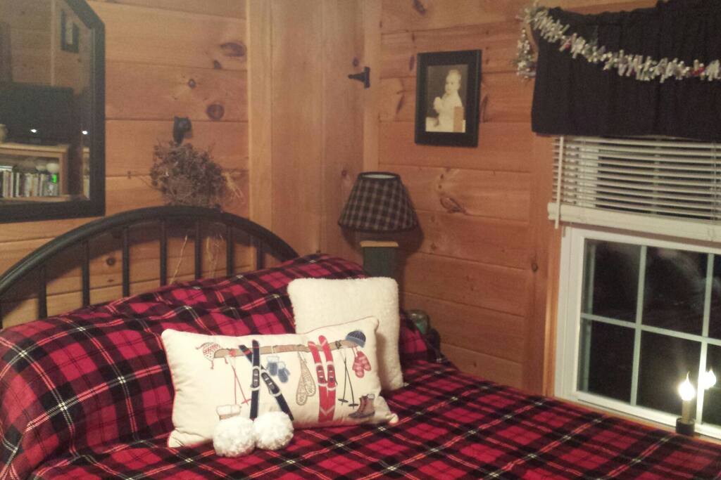 Bedroom 3. Shared bathroom. This bedroom has a flat screen tv.