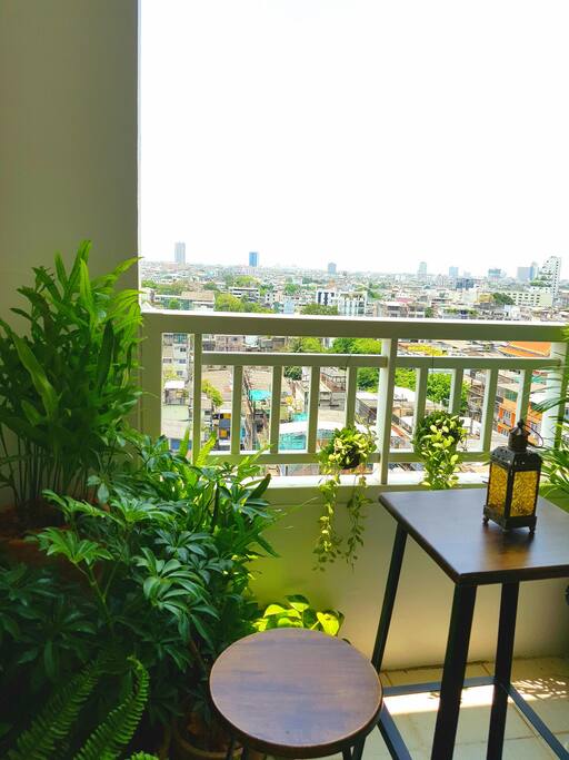 balcony with small garden