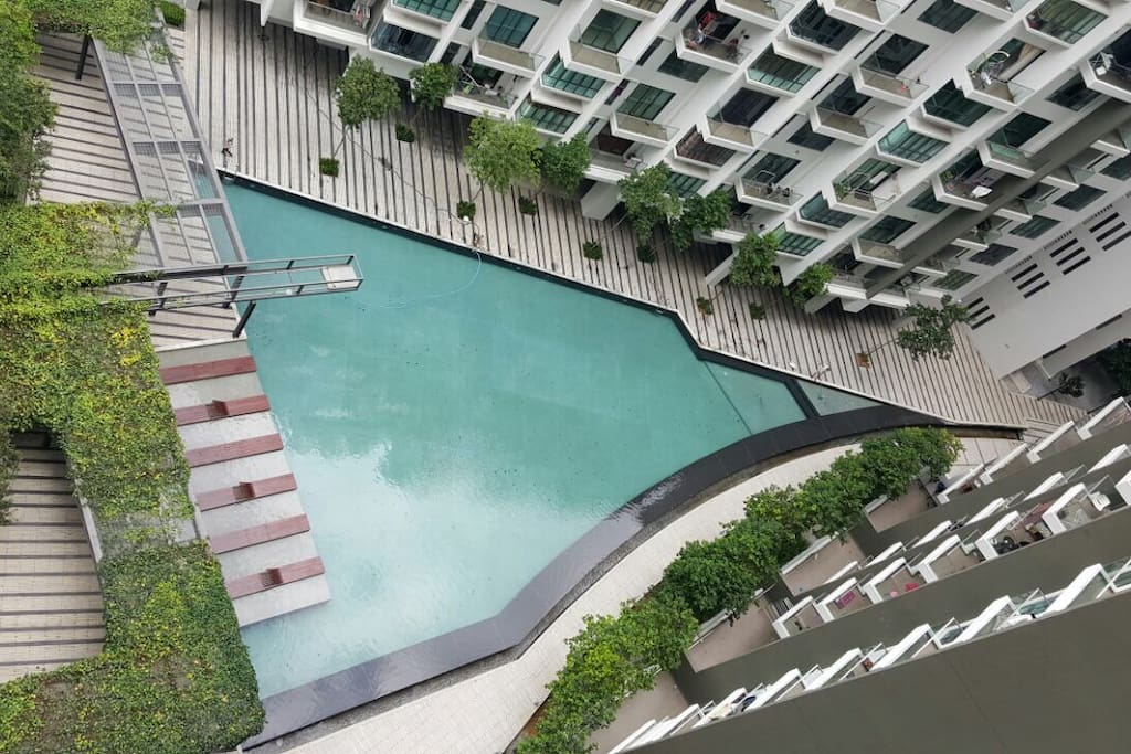 Swimming Pool View From Master Bedroom Balcony
