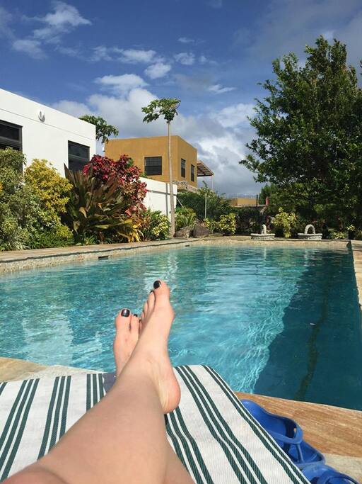 Relaxing poolside!