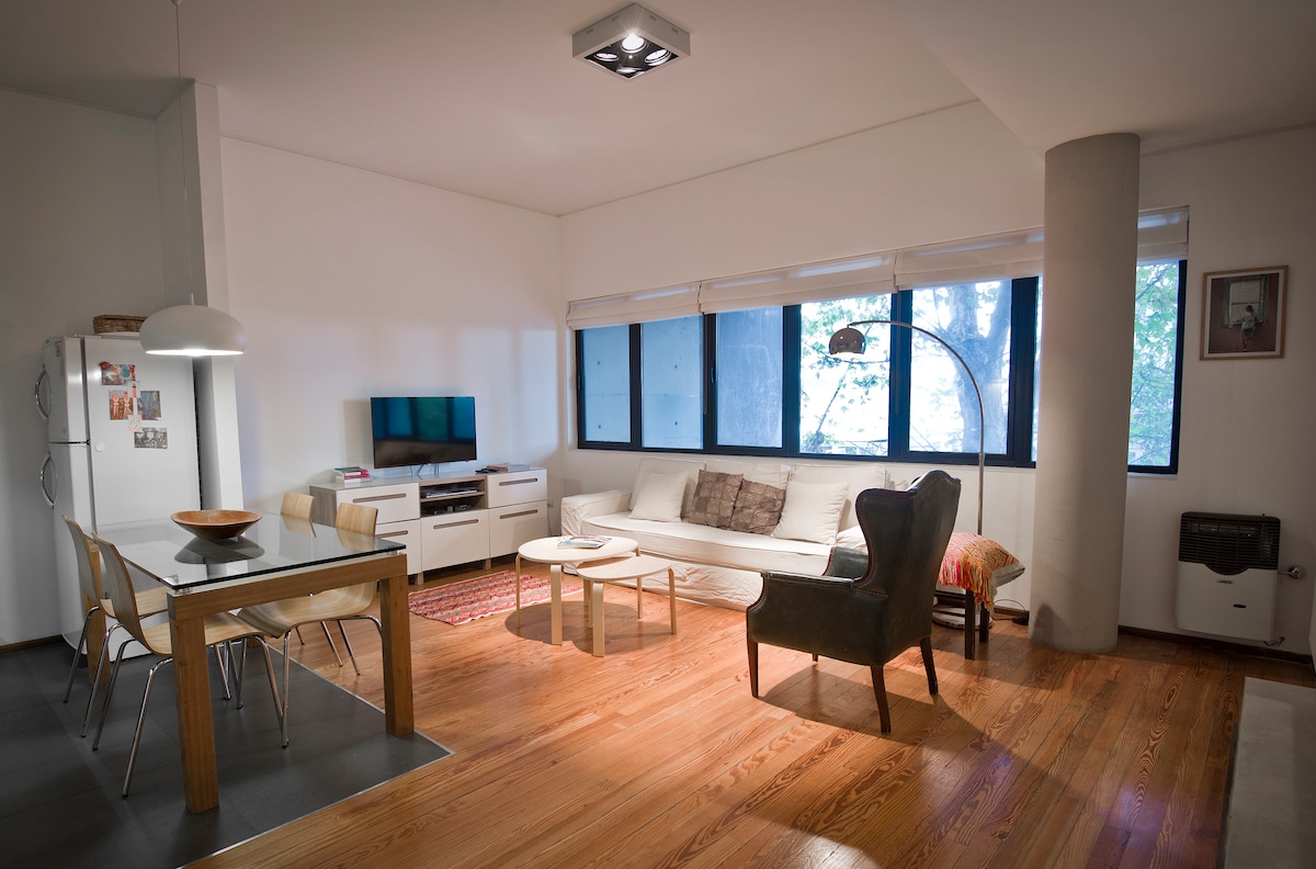 Ფართო საცხოვრებელი/სასადილო სივრცე. Დიდი და კონფორტული გასაშლელი დივანი (მე-3 სტუმრისთვის პატარა საურავის თანხლებით)