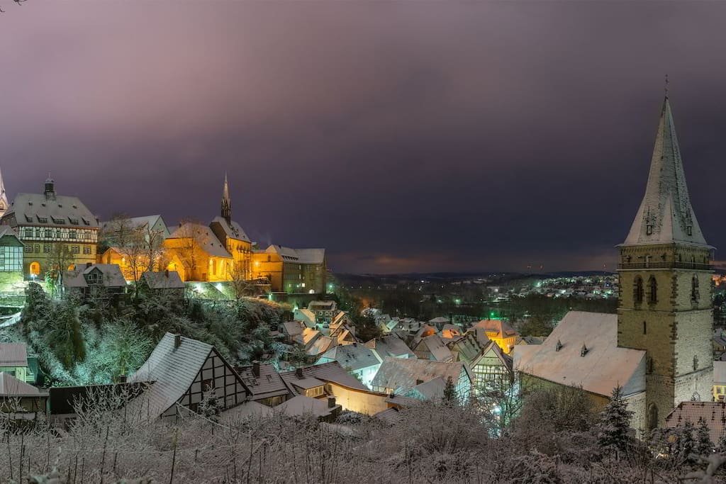 Warburg skyline in Winter