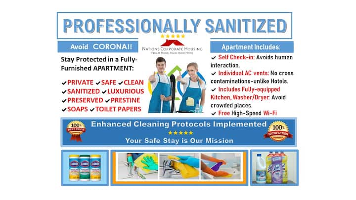 142❤️AvOiD CoROnA❤️Stay in a Private Sanitized Apt