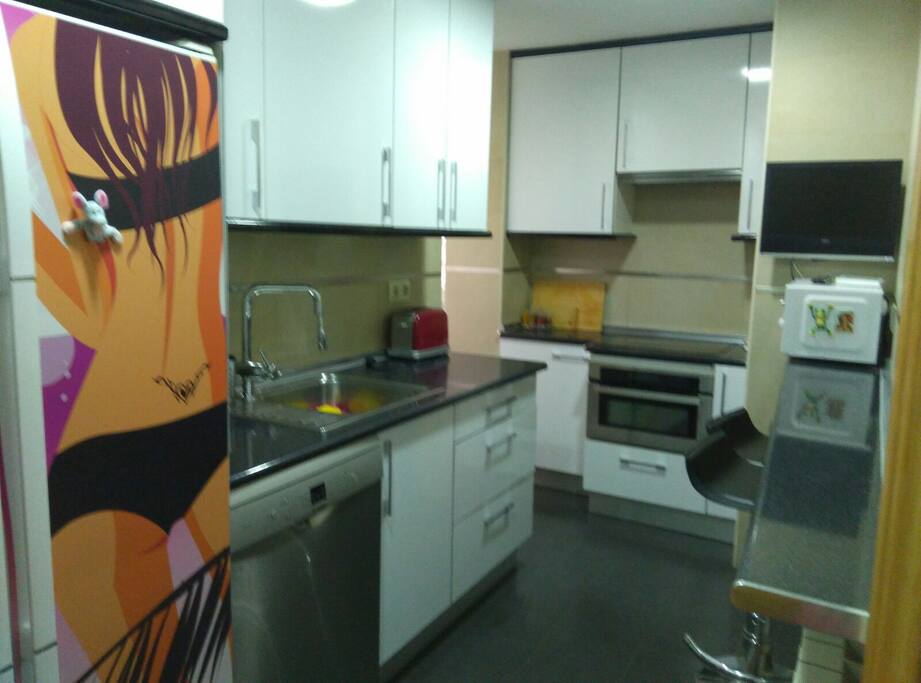 Kitchen with TV