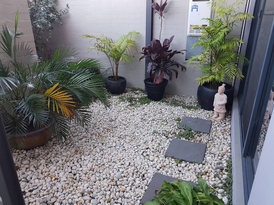 Downstairs courtyard