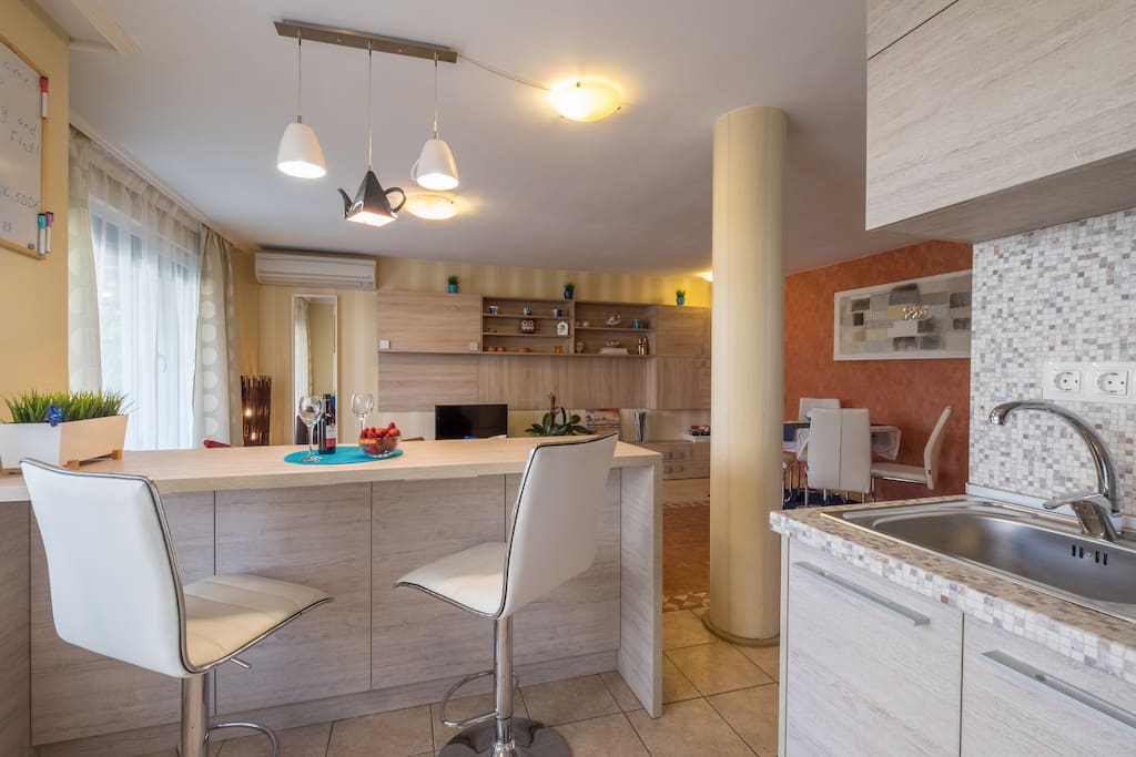 Kitchen and bar