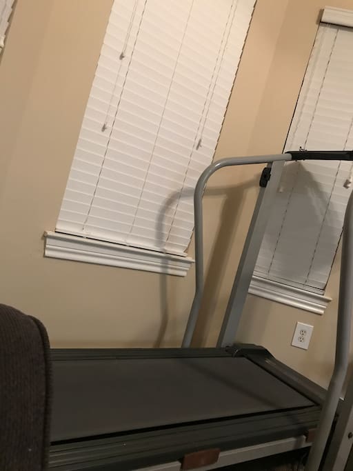 Treadmill is now in the bedroom and works great and there is TV above it with streaming apps (This is the gym and it is open 24/7).