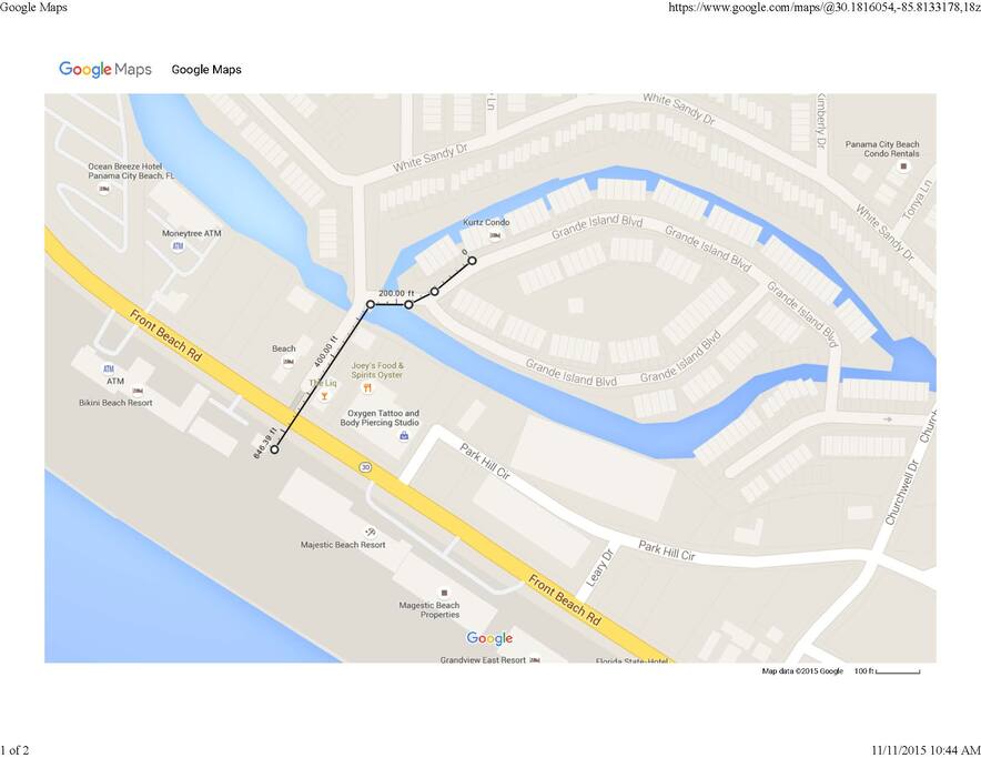 A map of proximity to the beach.