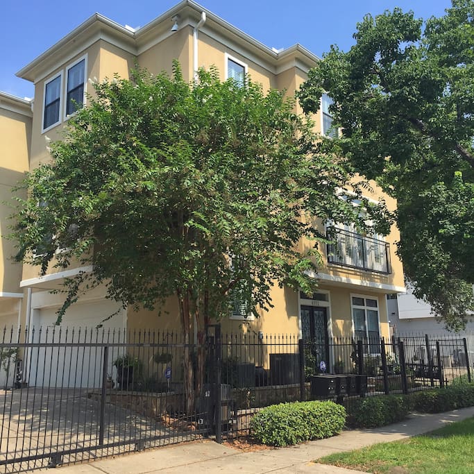 Our gated townhouse! You will be given a clicker and can park in the garage as well as on the street.