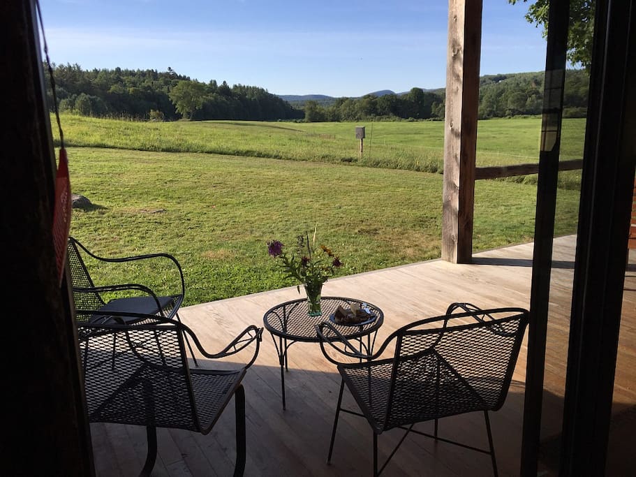 Back porch and view across fields