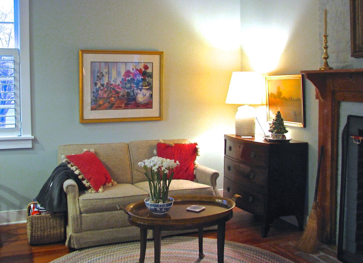 Всекидневна с камина и спален диван