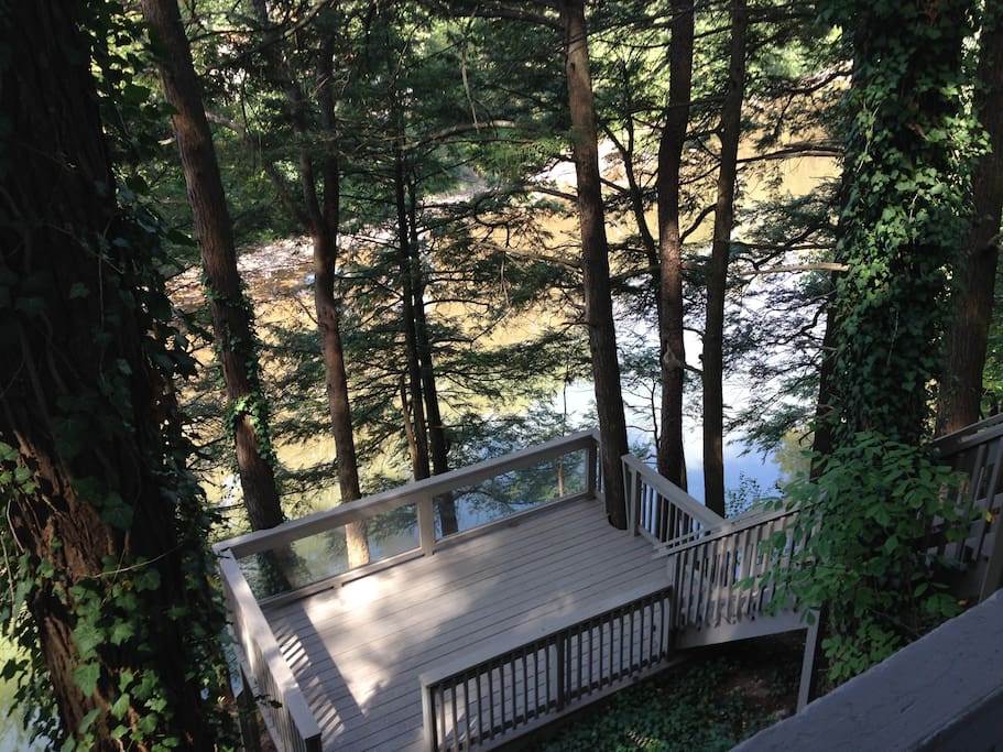 Lower deck overlooking creek