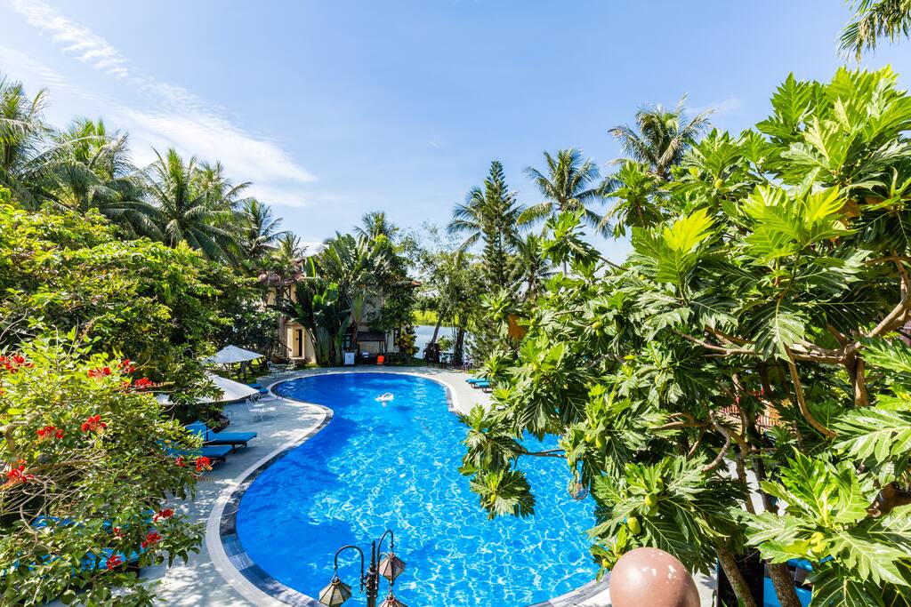 Swimming Pool Surrounding by tree and by the River