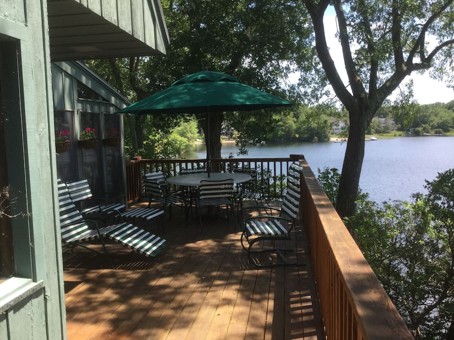 Deck,from living room ,over looking lake.