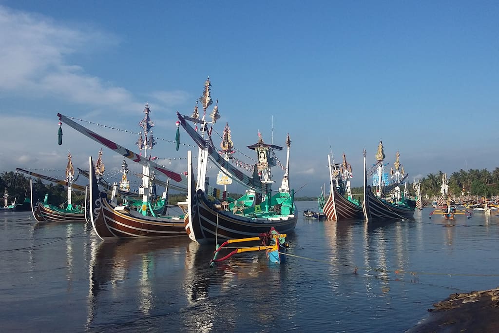 Traditional perahu fishing boats