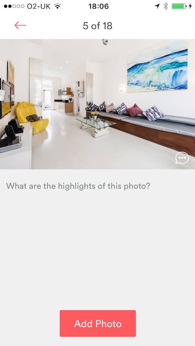 Living room / kitchen with terrace to smoke and drink a glass of wine and relax