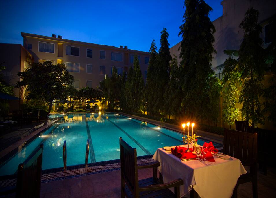 Poolside night view